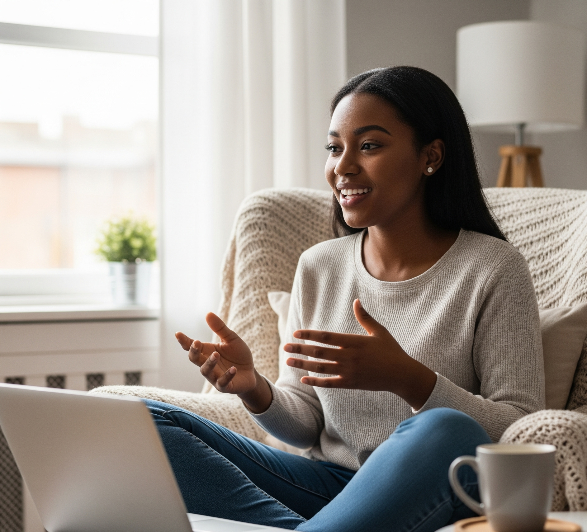 Teen in in-person counseling session